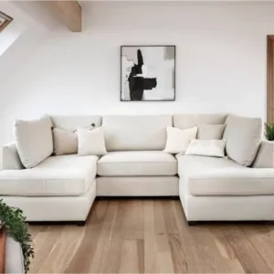 Cream Compact U Shaped Sofa