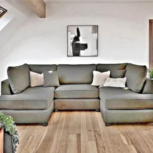 Grey small u shaped couch