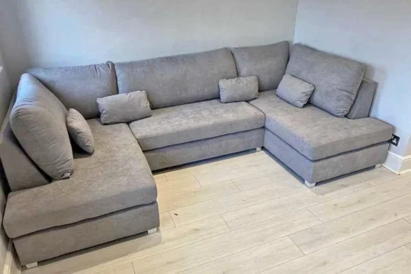 Grey Small U Shaped Couch - Image 2