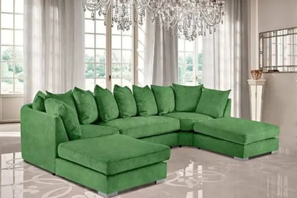 Green small u shaped sectional sofa